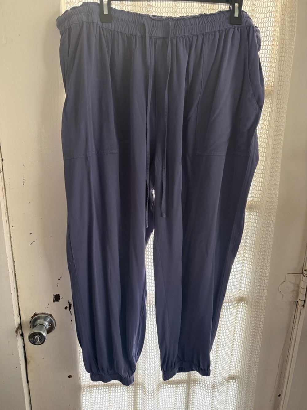 eesome Women’s  Navy Blue Elastic-Waist Jogger Pants